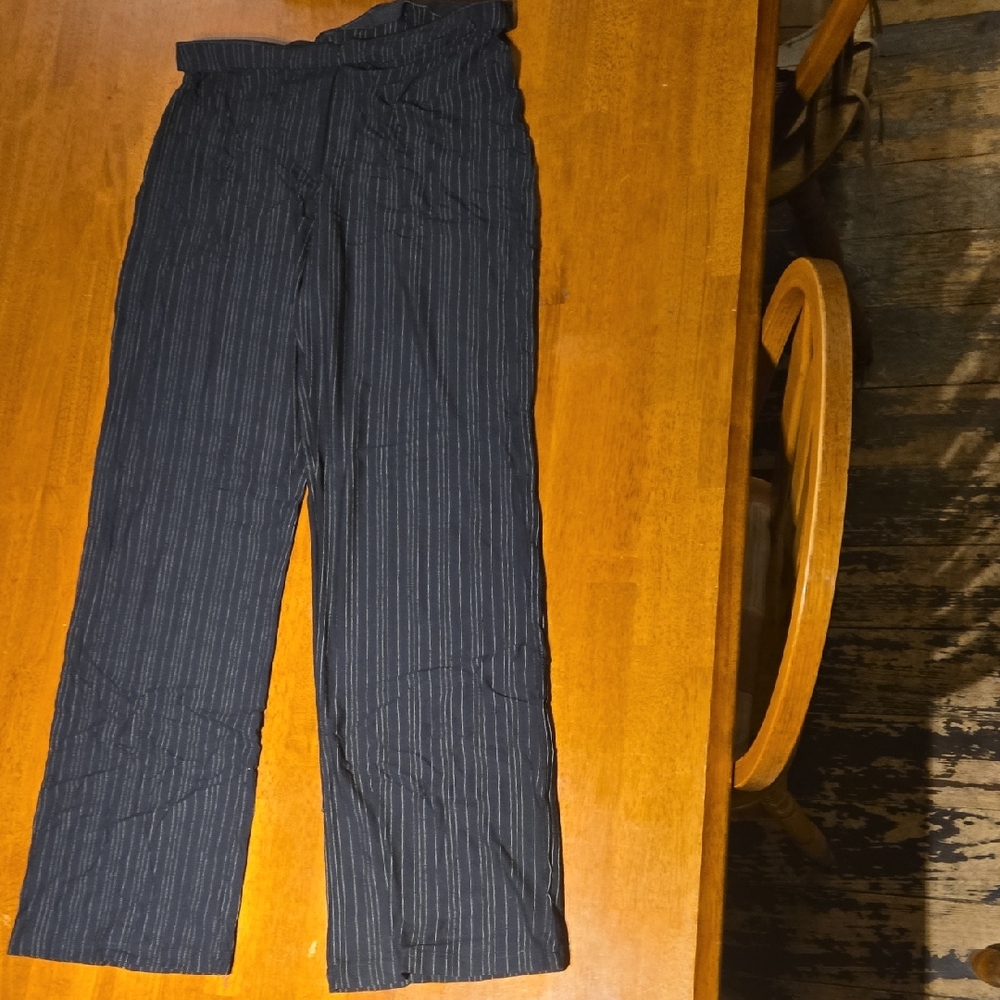 Marks & Spencer Men's Dark Blue Pinstripe Trousers